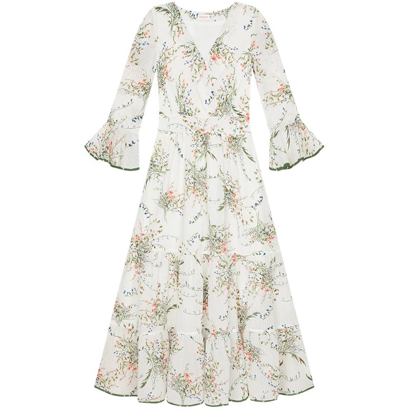 Женское длинное платье YIGELILA повседневное облегающее с треугольным вырезом и