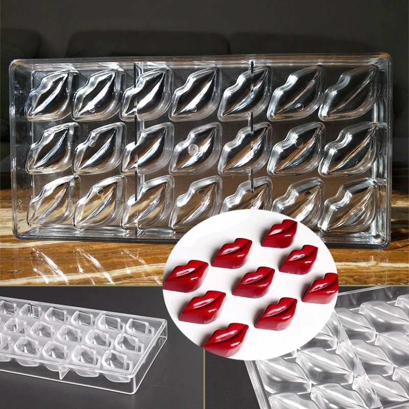 

DIY Newest Lip Mouth PC Mould Polycarbonate Hard Plastic Candy Making Chocolate Mold 4.9cm