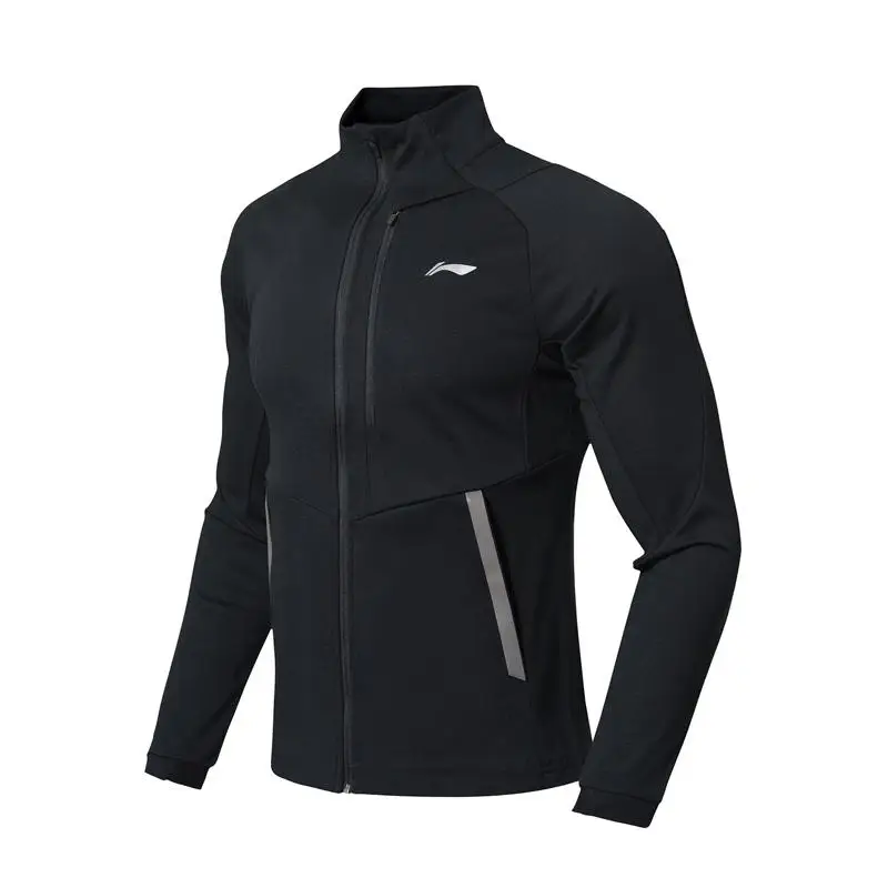 Li-Ning мужской тренировочный свитер, 74% хлопок, 26% полиэстер, обычная посадка, застежка-молния, подкладка, спортивные пальто, топы AWDN359 CJAS18 - Цвет: AWDN359-4H