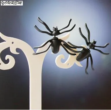 YOUREM one pair new novelty black spider earrings for women fashion girls party jewelry nickel free alloy drop ship ok fj701 | Украшения и