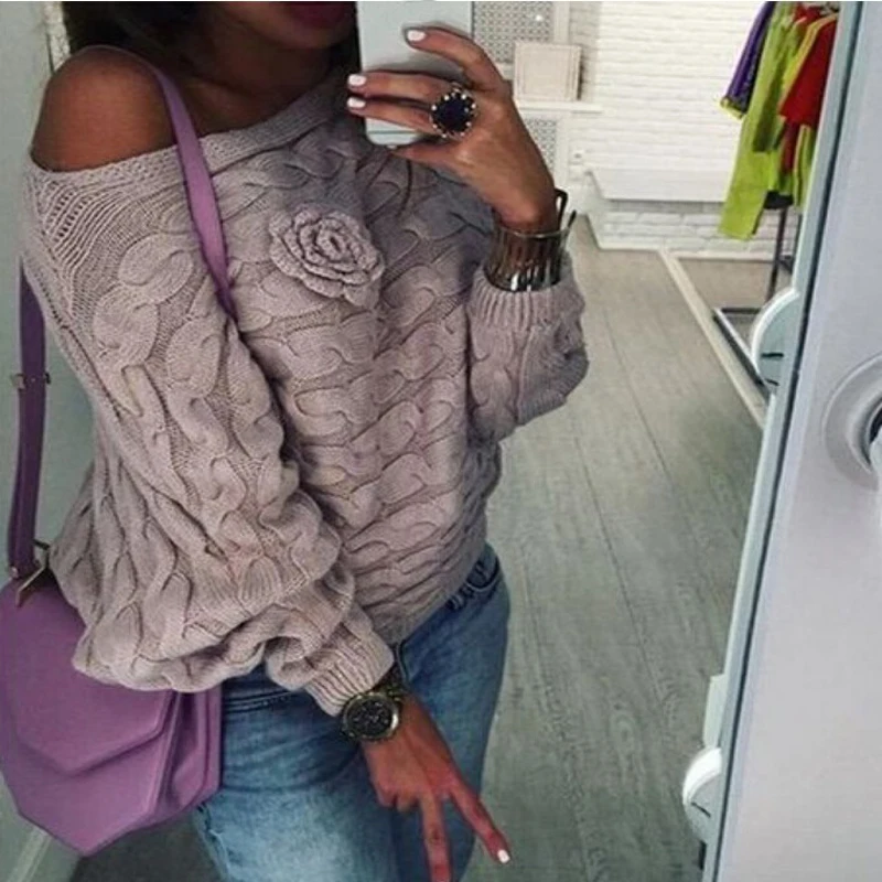 Winter long-sleeve slit neckline crotch bat shirt twisted women outerwear sweater LET-SETTING | Женская одежда