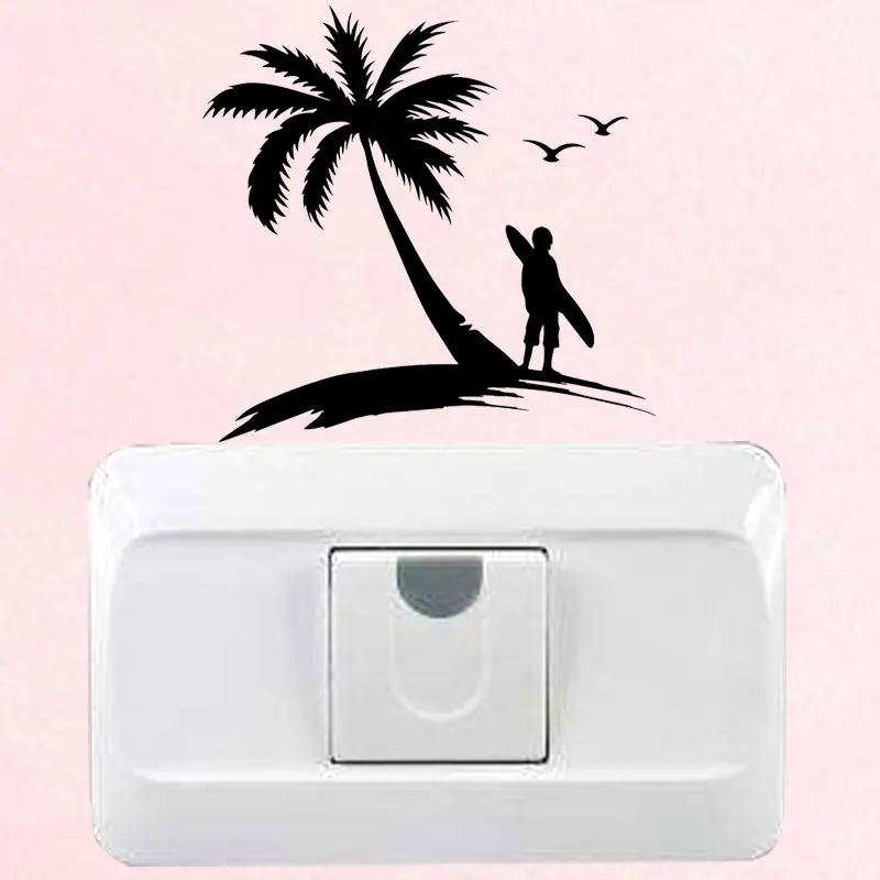 YJZT Palm Beach Surfing Surf Sport Girls Room Decor Wall Stickers Switch Decals 8SS-2483 | Дом и сад