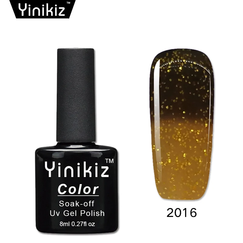 2016 Yinikiz темно-серая серия гель лак изменение температуры Гель-лак для ногтей замочить от цветной Led хамелеон - Цвет: 2016