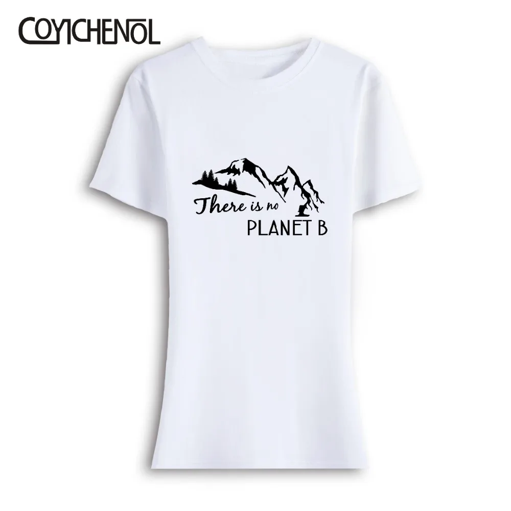 Женская футболка оверсайз с принтом There is no planet B Повседневная летняя Однотонная