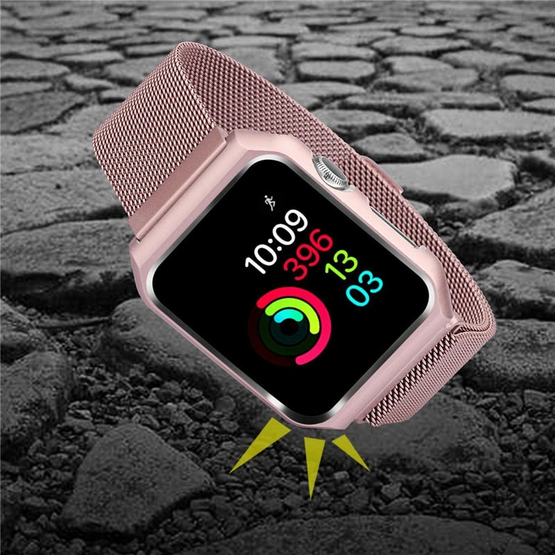Чехол + ремешок для Apple Watch группа 42 мм 38 iwatch серии 3/2/1 браслет наручные