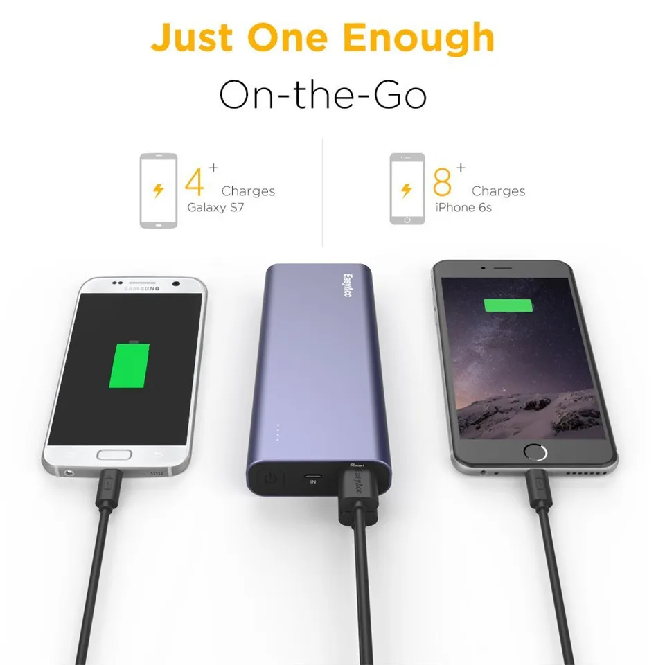 Внешний аккумулятор 20000 мАч QC3.0 18650 Внешняя батарея с двойным USB портом повербанк