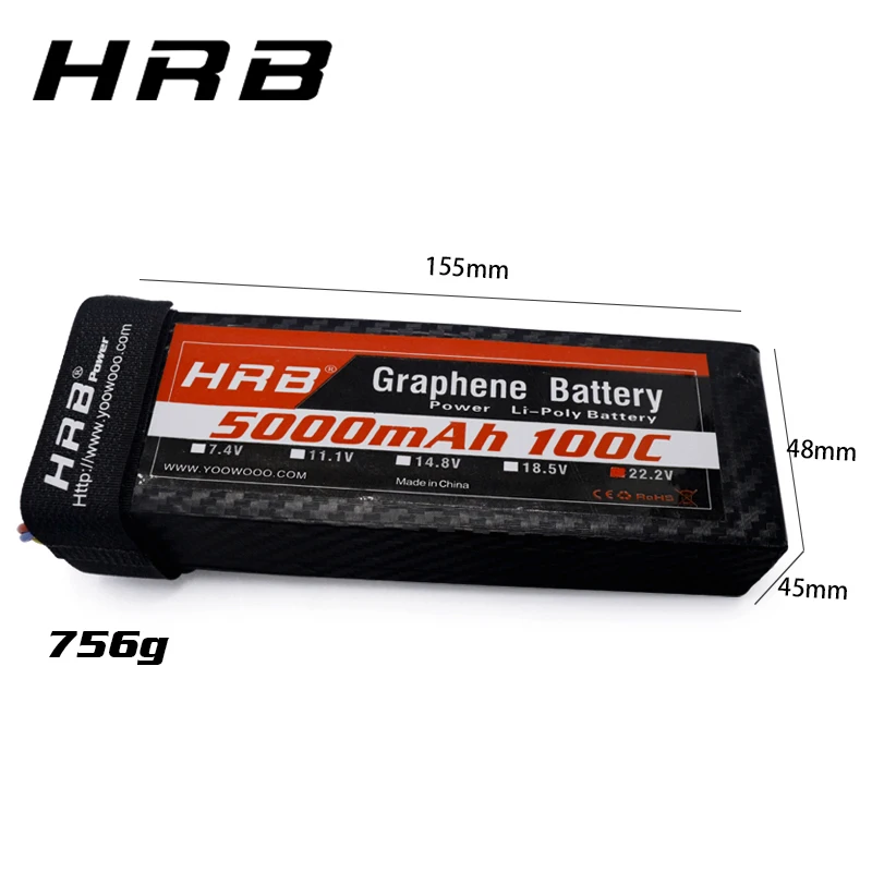 HRB графеновая батарея 6S 22,2 V 5000mah 100C 200C XT60-T разъём для LiPo батарей батарея для goblin trex 600 Вертолет RC автомобиль Лодка дроны