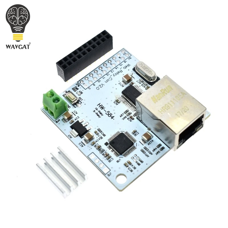 WAVGAT 8-канальный 28J60 W5100 RJ45 сетевой релейный переключатель управления 5 в