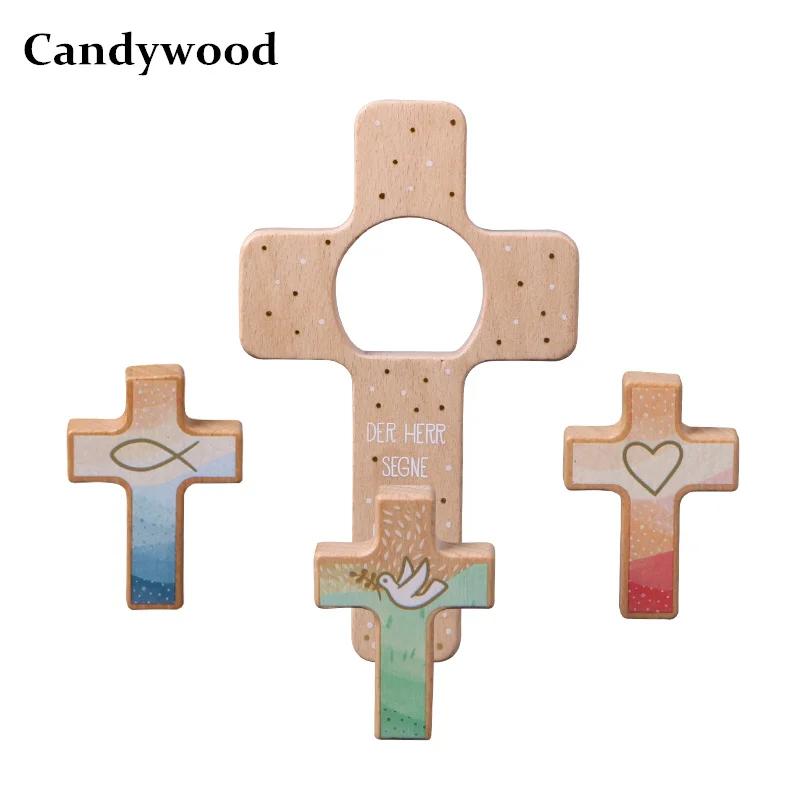 Деревянные кресты из бука Candywood рождественский подарок для детей|Блочные