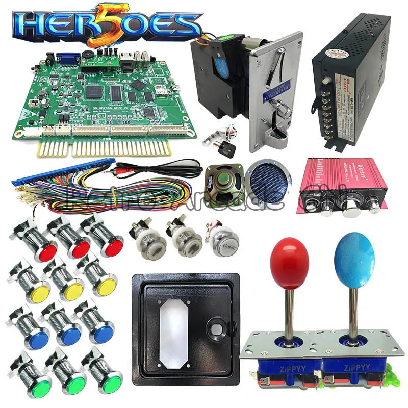 Аркадный комплект 2020 в 1 с кнопкой джойстика Hero 5 PCB блок питания приемник монет