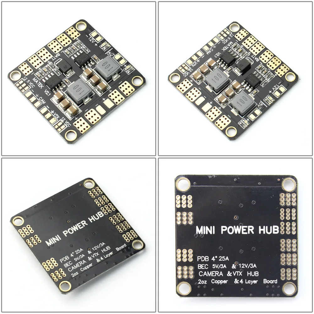 F16892 4 шт Мини концентратор питания распределительная плата PDB с BEC 5V & 12V для FPV 250
