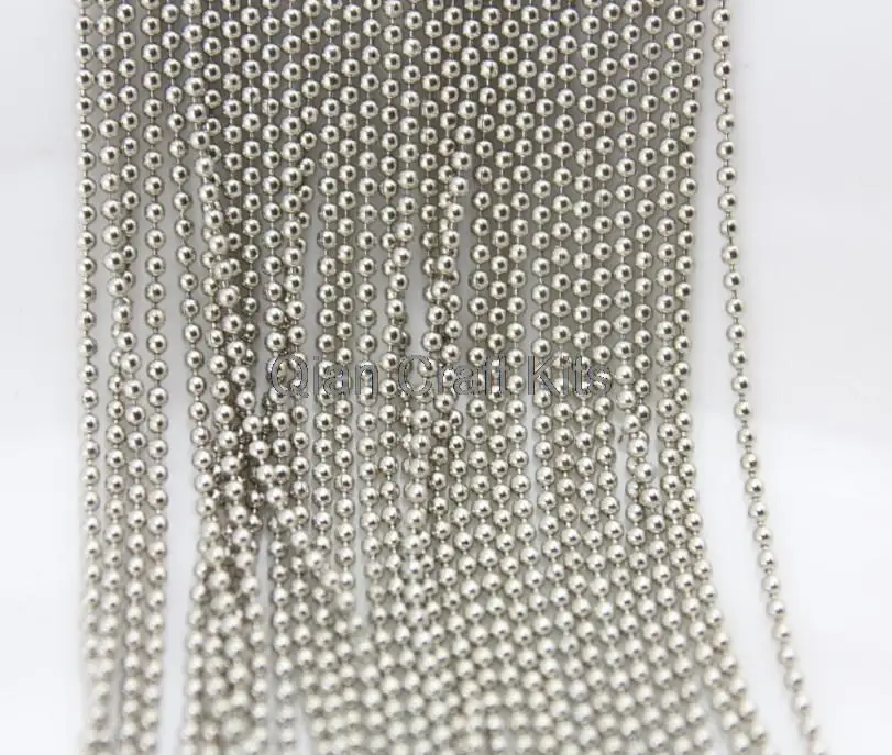

60 yards Ball Chain 1.5mm 2.4mm mix sizes silver tone lead and nickle free unlocked or you pick color