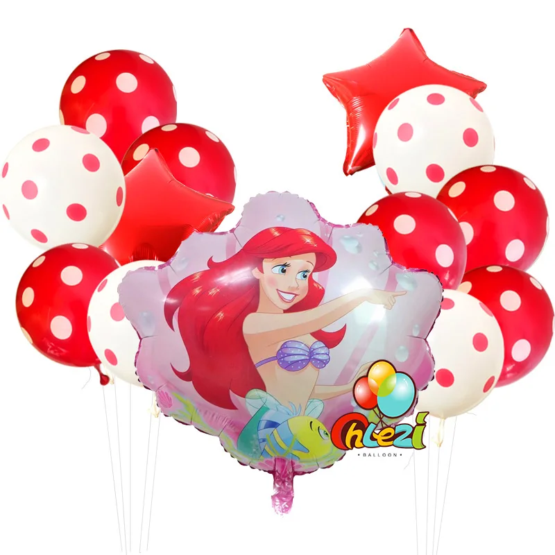 13 шт. принцесса Globos Baby shower Мерида Белоснежка Золушка Жасмин зеркальный шар на день рождения DIY вечерние украшения поставка для мамы и ребенка - Цвет: 4-Ariel