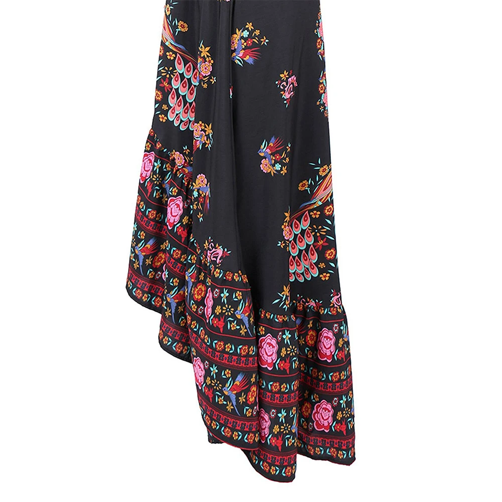 2017 летнее бохо платье Хиппи этнический сексуальный принт Ретро винтажное с