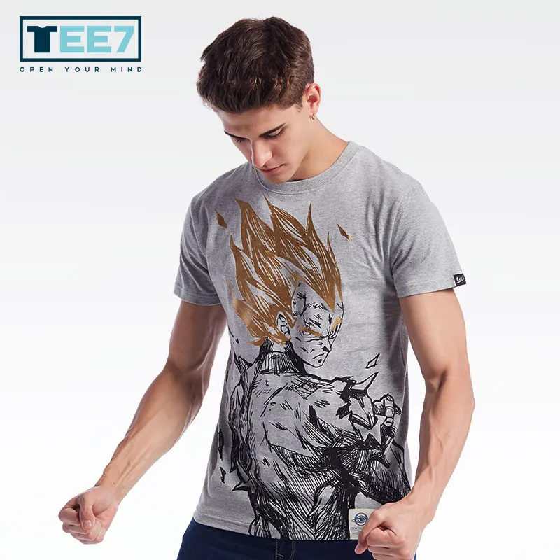 TEE7 Dragon Ball Z Супер Saiyan хлопковая Футболка Сон Гоку Вегета шорты с коротким рукавом