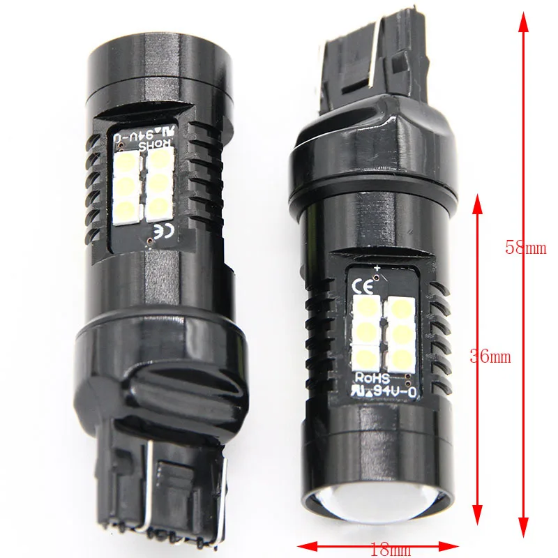 2 шт. красный высокой мощности 21SMD 3030 LED 7443 T20 7444NA светодиодные лампы для указателей