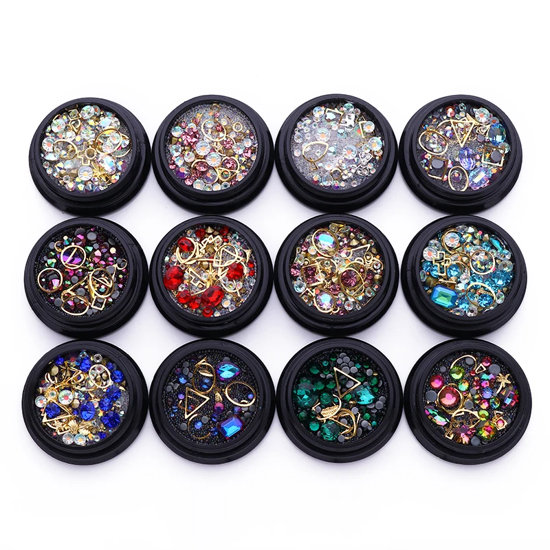 1 коробка акриловые Стразы для ногтей сплав металлическая рама сделай сам