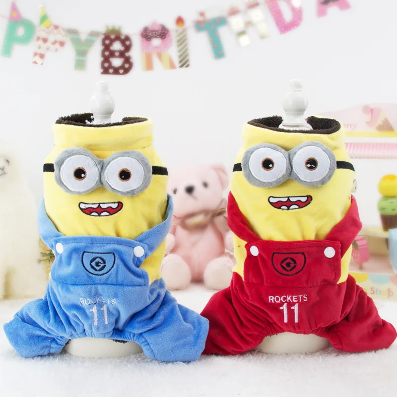 Funny Cartoon dog jumpsuit overall hoodie Halloween small costume clothes winter warm pet cat jacket coat clothing | Дом и сад