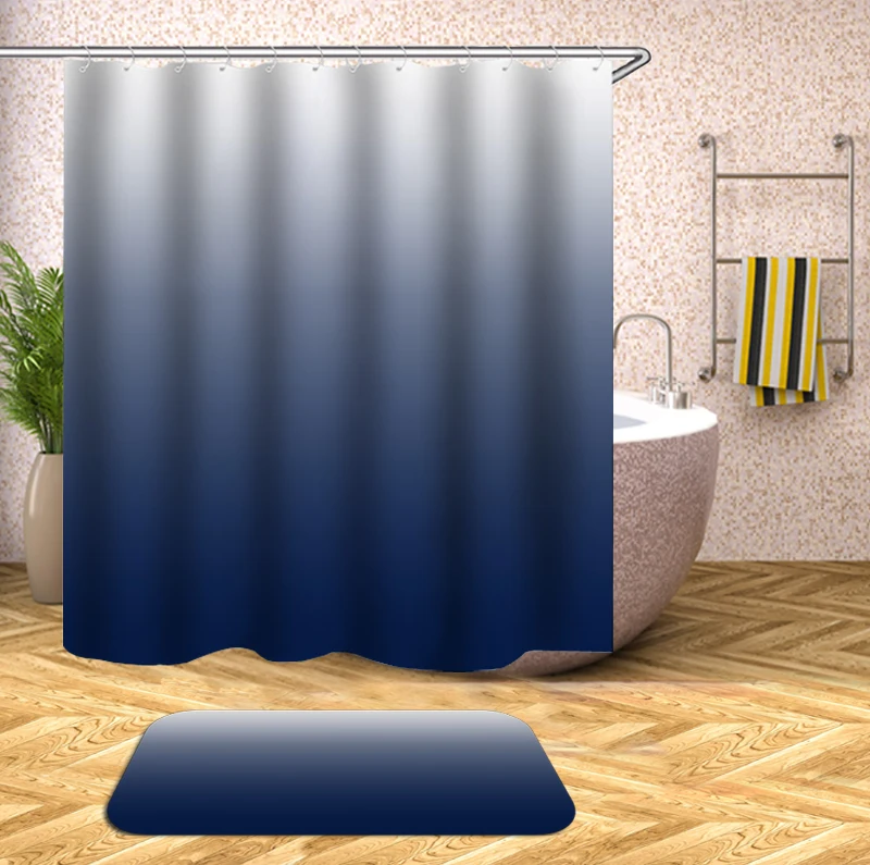Градиент печати Водонепроницаемый душ занавеска из полиэстеровой ткани ванна