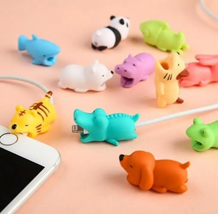 40 шт. защита для кабеля от укуса с милыми мультяшными животными iphone USB шнур