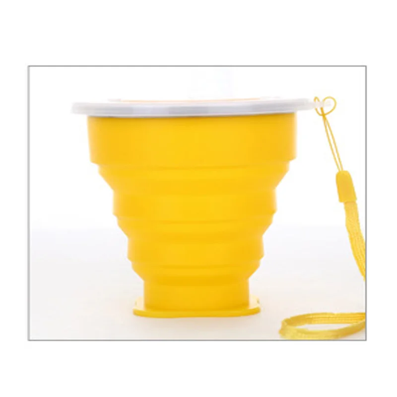 ZDB101-yellow Дорожная чашка из нержавеющей стали, силиконовая телескопическая складная чашка, телескопическая складная кофейная чашка для спорта на открытом воздухе - Цвет: ZDB101-yellow