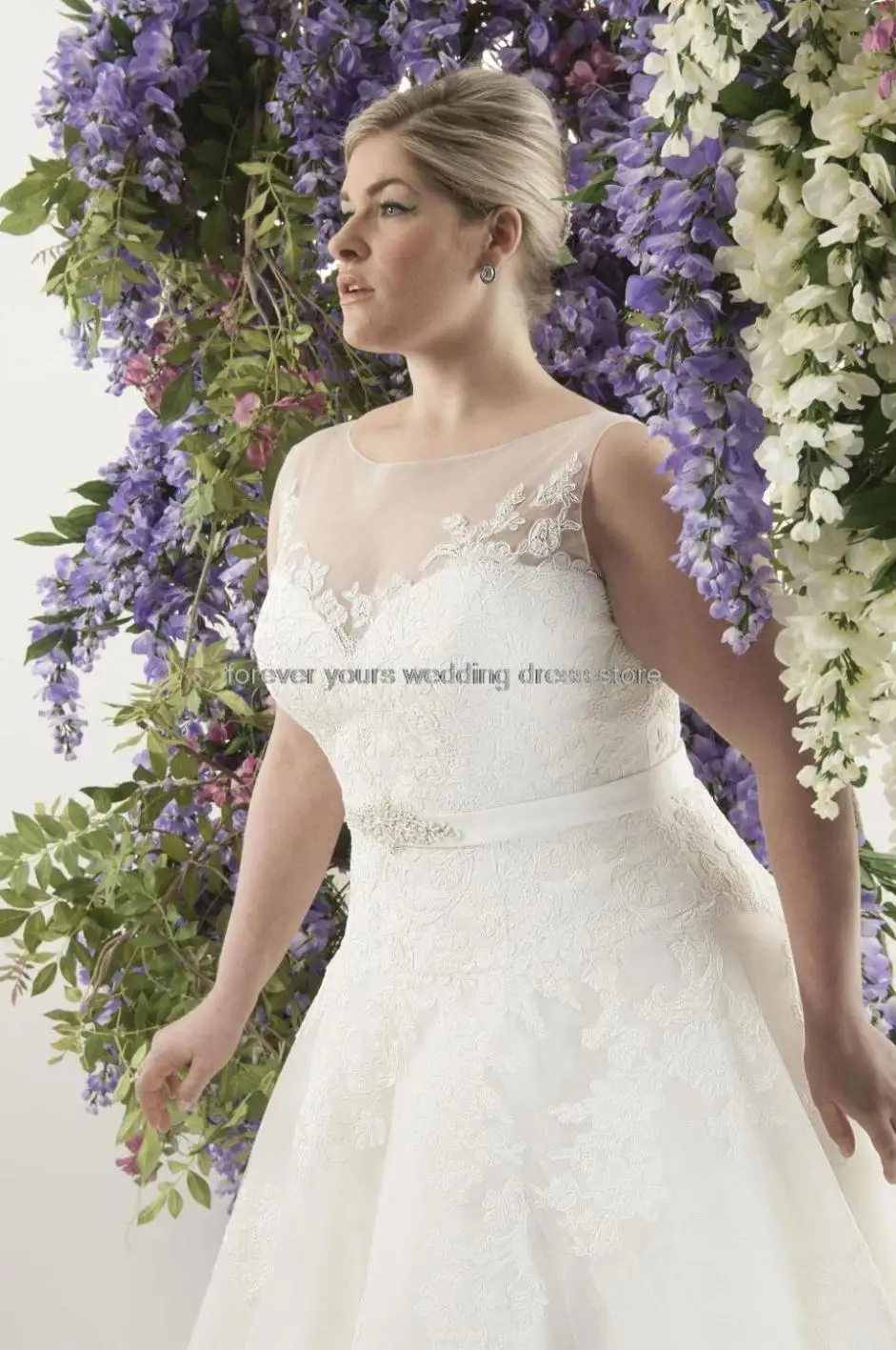appliques sashes soop sleeveless -Line bridal gown vestido de novia plus size romantic wedding dress 2016 QA-020 | Свадьбы и