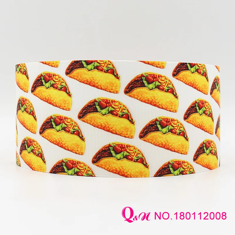 10 ярдов лот 25 мм 38 мм 75 мм tacos пицца дизайн печатная корсажная лента - Цвет: 180112008
