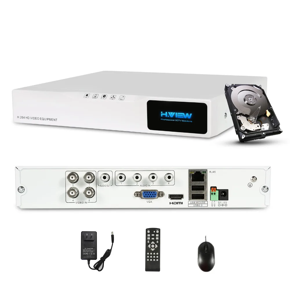 H.VIEW 1080P Video Surveillance System 4CH AHD DVR 4PCS CCTV Camera Indoor Security kit With 1TB HDD SYSTEM | Безопасность и