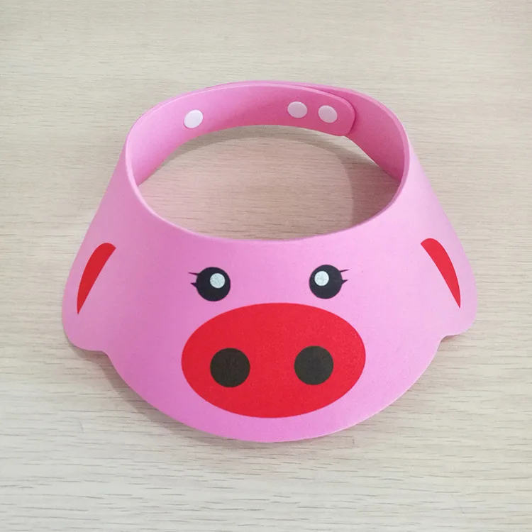 Pink pig Уплотненная детская шапка из ЭВА для мытья волос, регулируемая шапка с четырьмя персонажами из мультфильмов, детская шапка с шампунем, детская шапочка для душа, шапочка для душа - Цвет: Pink pig
