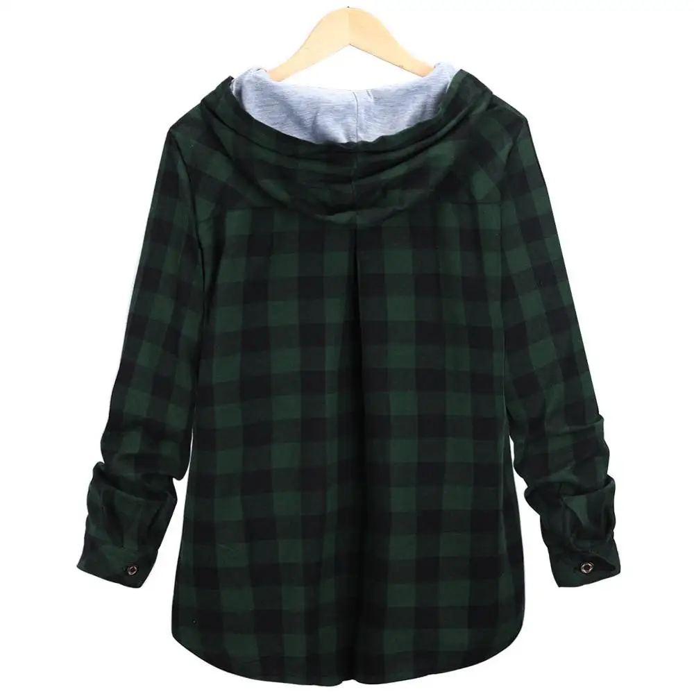 Baharcelin 4XL 5XL на осень и зиму блузка с длинным рукавом капюшоном женские рубашки