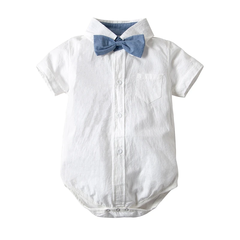 Baby Newborn Fashion Summer Clothes Set Tie+Pants+Bodysuit 2019 New Style Gentleman Child Birthday Party Outfits Suit 0-3T |