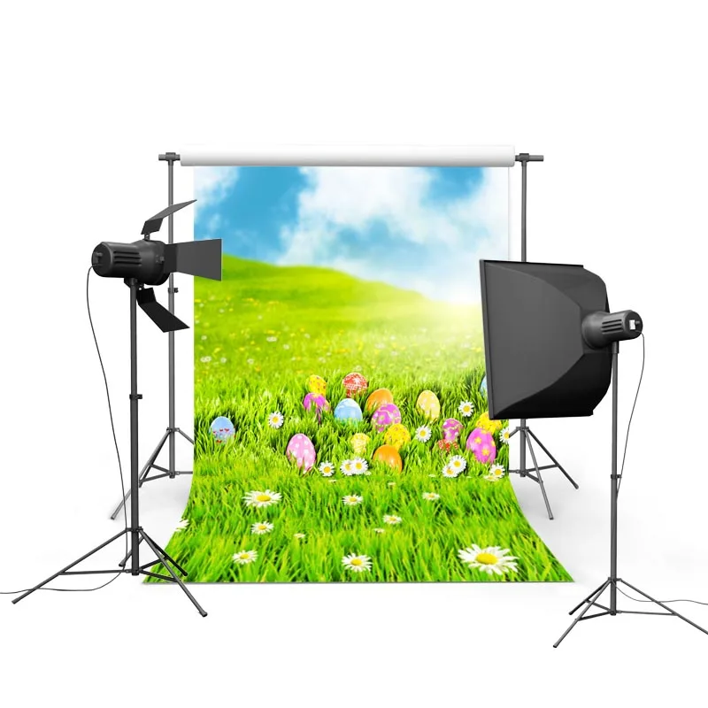 5x7ft тонкий виниловый Пасхальный фон для фотосъемки с цветными яйцами Весна