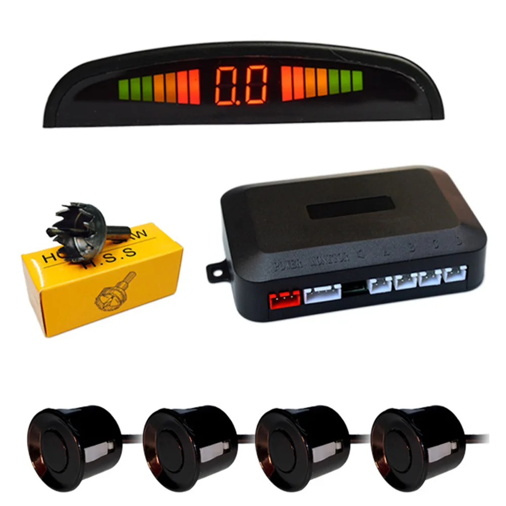 

Car Parking Radar Monitor Detector System Display Car Auto Parktronic LED Parking Sensor with 4 Sensors Reverse Backup