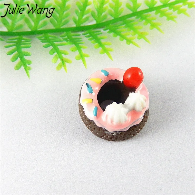 Julie Wang 10 шт./упак. имитация еды из смолы кофейный шоколад торт ювелирные изделия