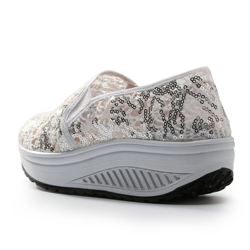 Женские спортивные кроссовки на танкетке дышащие облегающие для танцев #1508 |