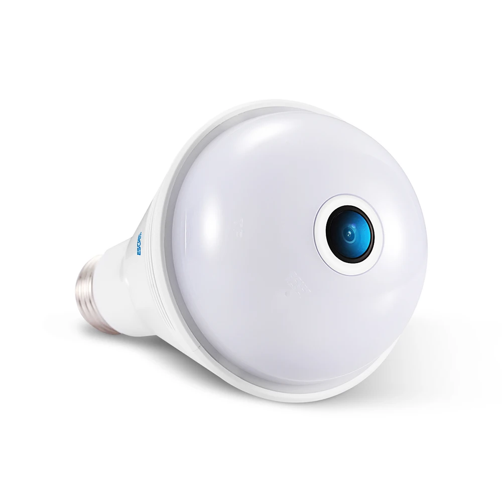 ESCAM QP137 WiFi ip камера 360 градусов панорамный светодиодный лампочка Bluetooth Музыка 2MP