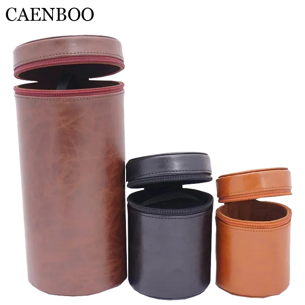 Чехол для объектива камеры CAENBOO из искусственной кожи в стиле ретро жесткий