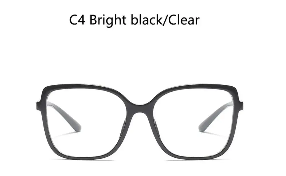 c4 full black clear Модные женские квадратные очки, оправа, прозрачная оправа для очков, винтажные очки с прозрачными линзами, ретро оправа для оптических очков - Цвет оправы: c4 full black clear