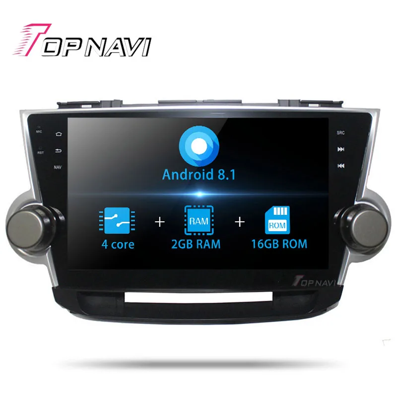 8.1 2G-16G 4 Core 1 din Авторадио 10,1 дюймов Android 8,1 для Toyota Highlander 2008 2009 2010 2011 2012 2013 Автомобильный gps мультимедийный стерео без DVD - Цвет: 8.1 2G-16G 4 Core