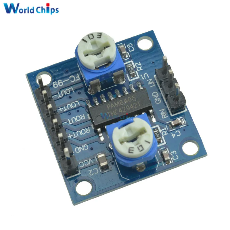 Плата цифрового усилителя PAM8406 с регулятором громкости 5Wx2 Stereo M70|digital amplifier board|digital