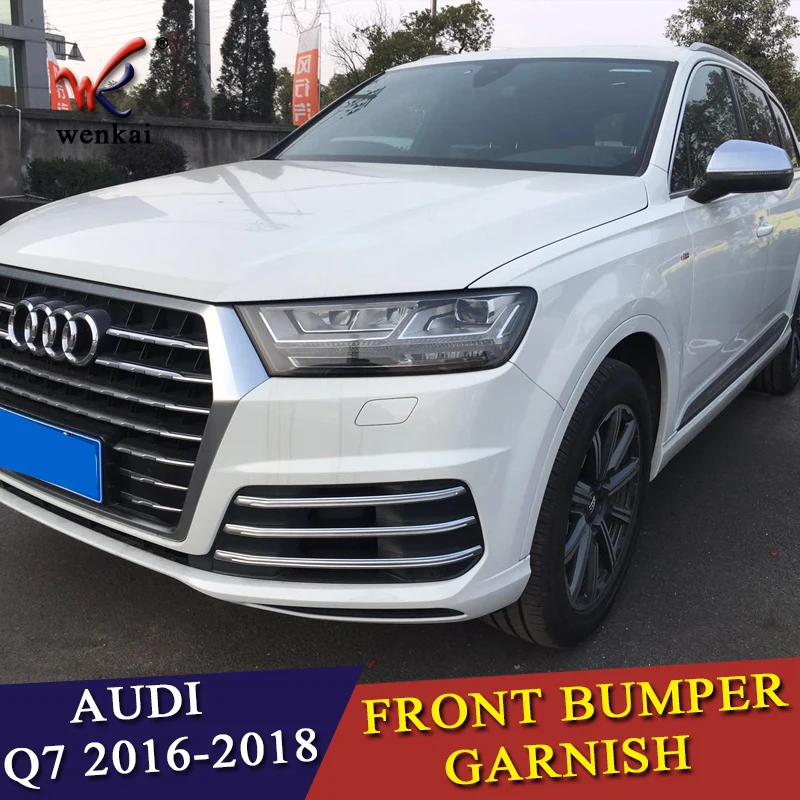 

Передние противотуманные фары для Audi Q7 2018, накладка на решетку радиатора, противотуманные фары, крышка, противотуманные фары, декоративные полосы, аксессуары для стайлинга автомобиля