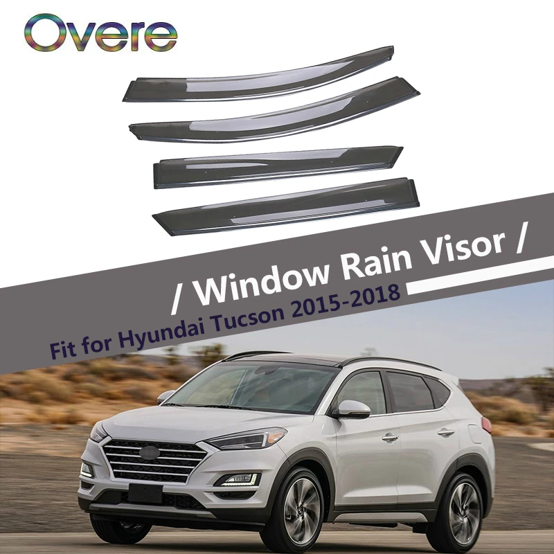 Overe 4 шт./1 комплект дымчатое окно дождевой козырек для Hyundai Tucson 2015 2016 2017 2018 Стайлинг