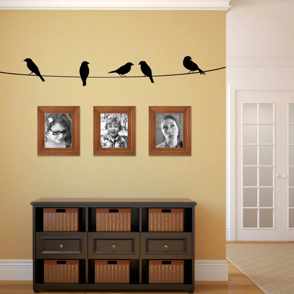 

Birds On A Wire Childrens Wall Art Nursery Decor Wall Stickers Birds Theme Kindergarten Kids Wall Stickers Child T170412