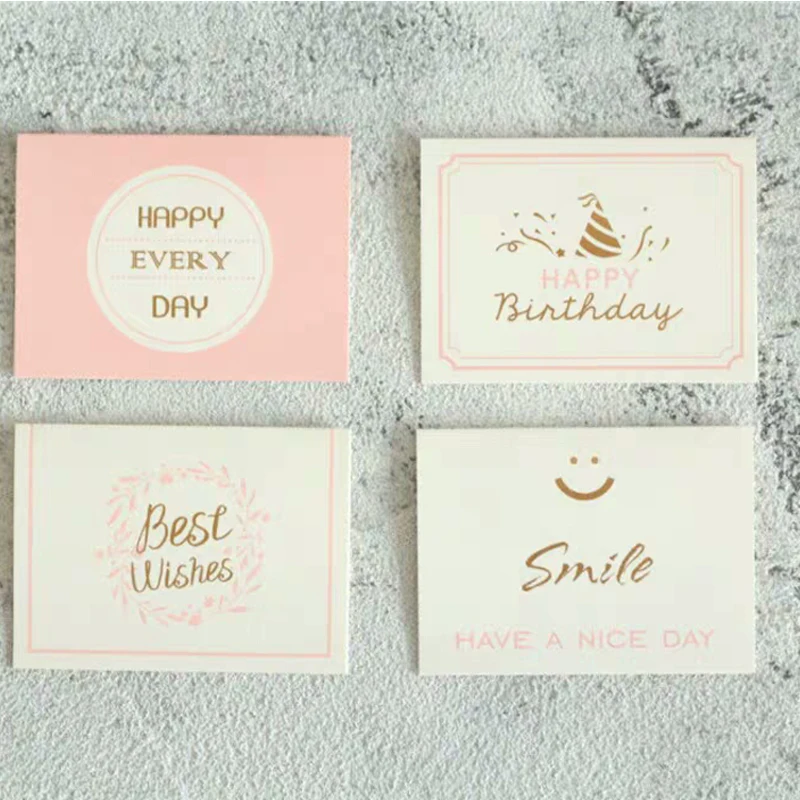 1pcs Happy Birthday Greeting Gift Cards Christmas Party Wedding Decoration Invitation Letter Paper Printing Thank you Card | Дом и сад