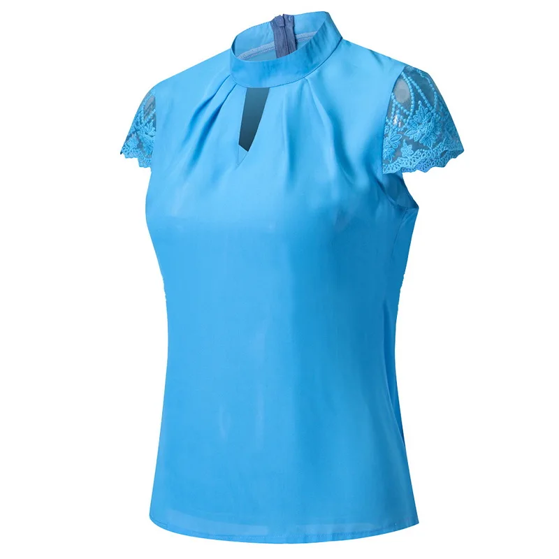 LASPERAL женские сексуальные блузки летние повседневные полые шифон короткий рукав