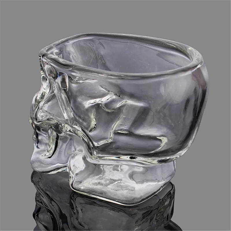 Стеклянная чашка KCASA 100 мл с прозрачной головкой кружки для виски и вина черепом