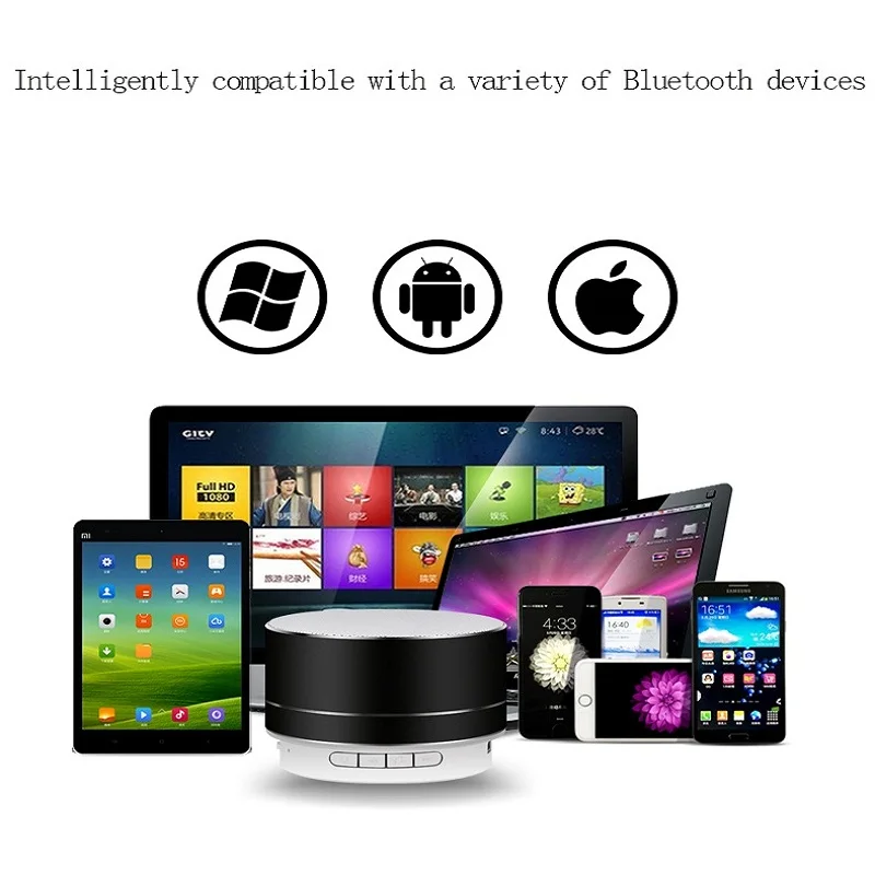 Betreasure A10 Беспроводной Bluetooth Динамик Металл Мини Портативный Subwoof звук с