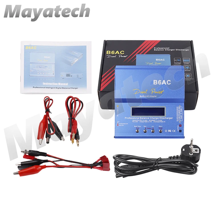B6 AC 80 Вт B6AC Lipo NiMH 3S/4S/RC балансирующее зарядное устройство + вилка европейского