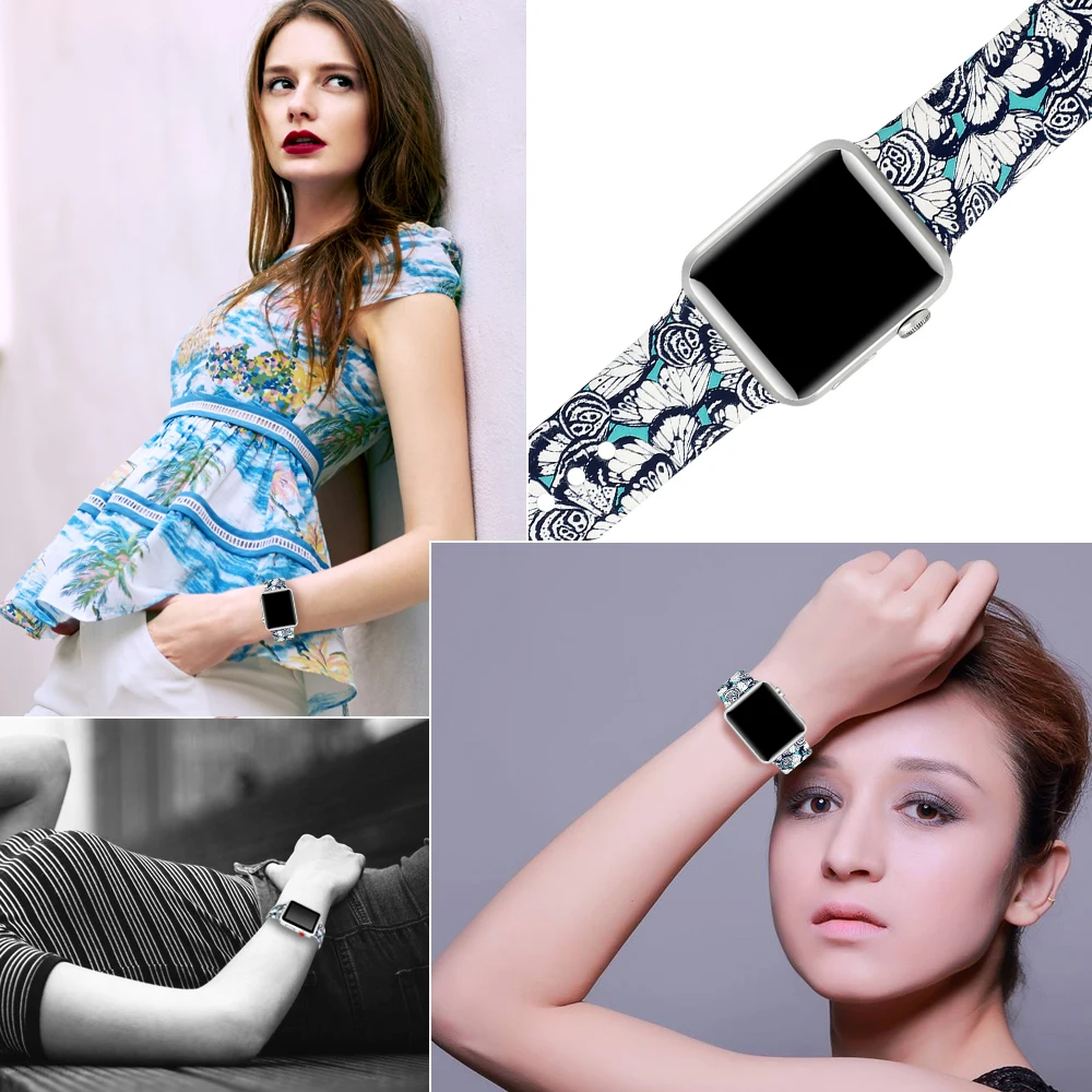 Спортивный силиконовый ремешок Joyozy для Apple Watch, 38 мм, 42 мм, 40 мм, 44 мм, мягкий ремешок, мультяшный браслет для мужчин и женщин, для iwatch, серия 4, 5, 3, 2, 1