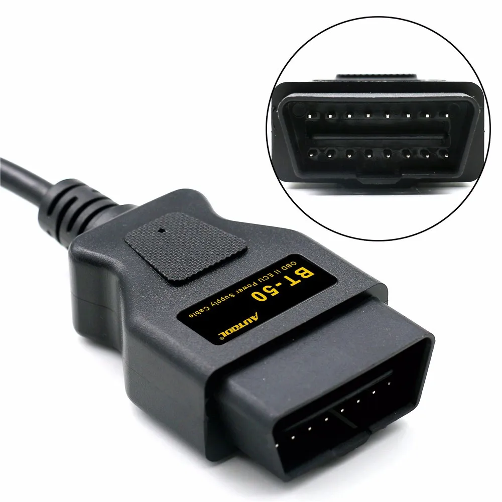 AUTOOL BT-50 OBD2 автомобильный ЭБУ аварийное питание для 12 В постоянного тока источник